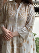 White Cotton Gathered Chikankari Kurta