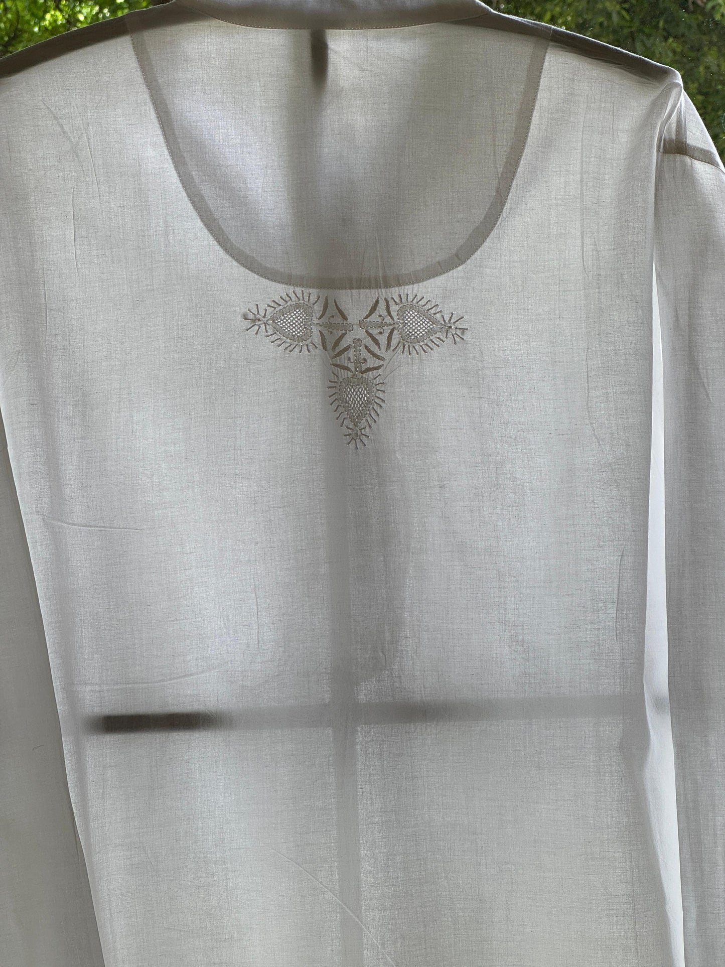 White Fine Chikankari Men's Cotton Kurta