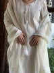White Mulmul Pearl White Chikankari Ready to Wear Kurta Set