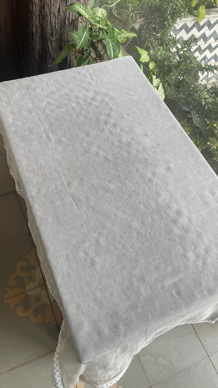 White Noor Organza Mukaish Kamdani Dupatta