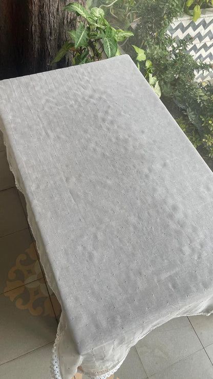 White Noor Organza Mukaish Kamdani Dupatta