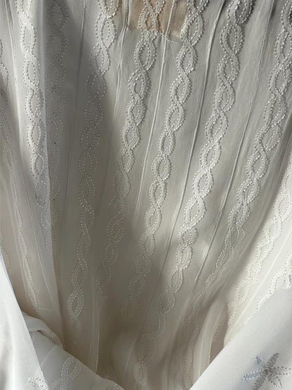 White Viscose Georgette Chikankari Ready to Wear Kurta
