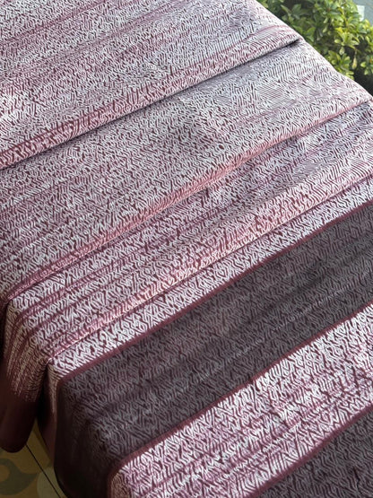 Wine Maroon Shibori Handloom Silk Saree with Contrast Border