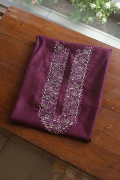 Wine Moonga Silk Men’s Kurta Fabrics