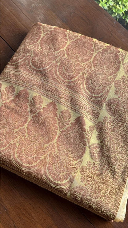 Yellow Chanderi Saree with Chikankari Embroidery & Banarasi Zari Border