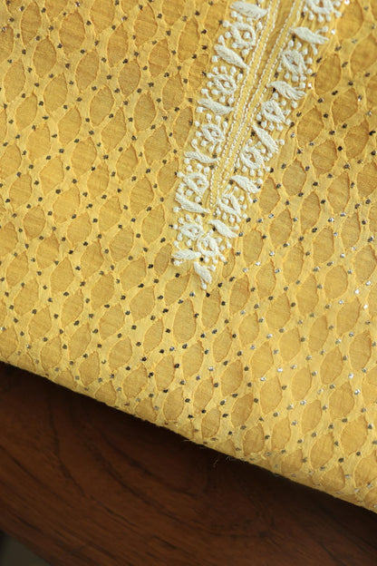 Yellow Daraz Chikankari Kurta Fabrics