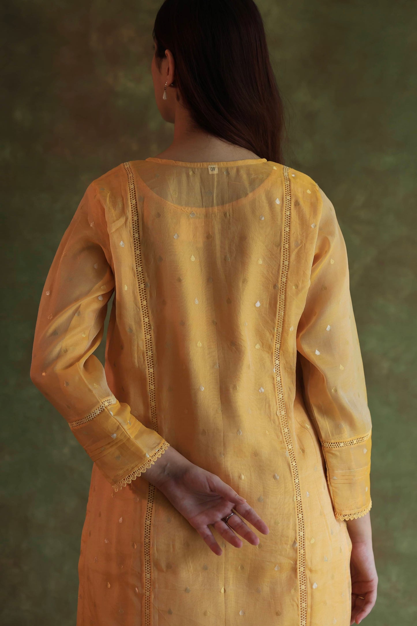 Yellow Jamdani X Chikankari Ready To Wear Kurta Dupatta Set