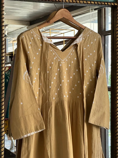 Yellow Malkha Handspun Chikankari Tunic