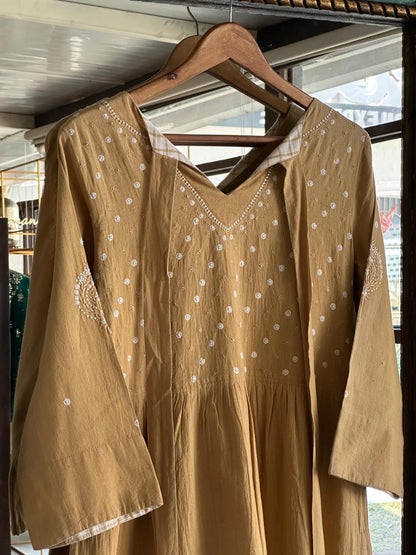 Yellow Malkha Handspun Chikankari Tunic