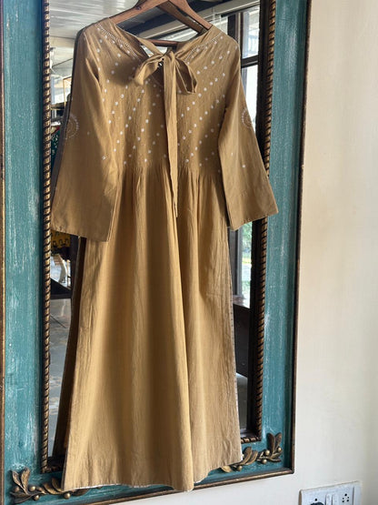 Yellow Malkha Handspun Chikankari Tunic