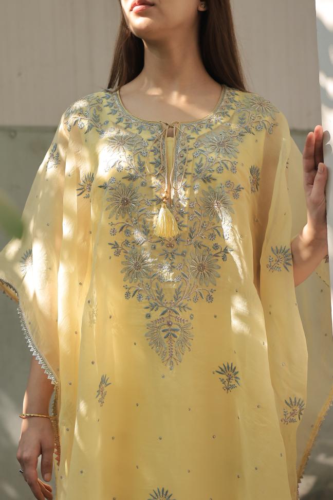Yellow | Noor Organza Kaftans