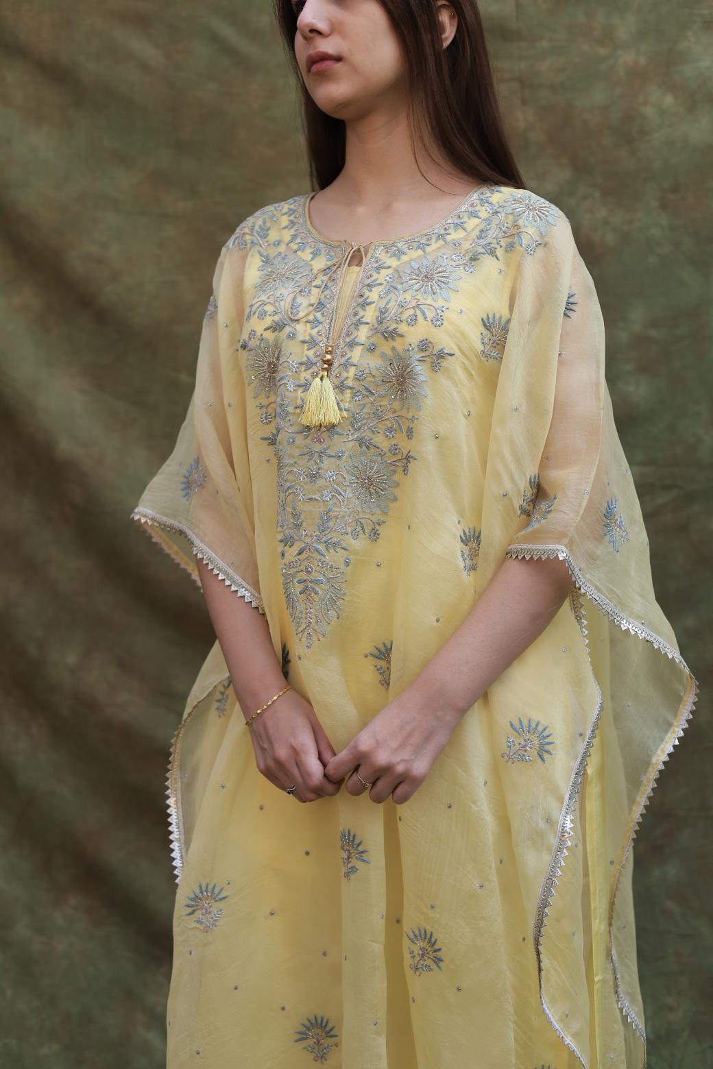 Yellow | Noor Organza Kaftans