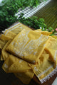 Yellow Shade Kota Chikankari Unstitched Suit Fabric