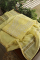 Yellow Shade Mal Cotton Fine Chikankari Unstitched Fabric