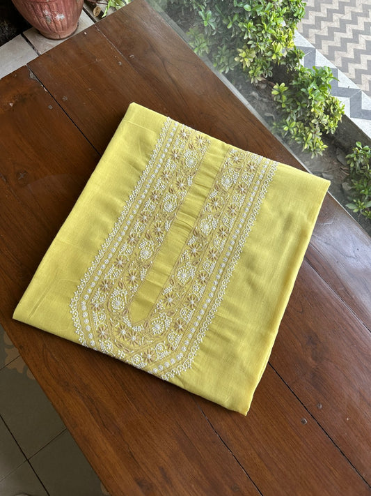Yellow Shade Unisex Chikankari Bengal Muslin Kurtas