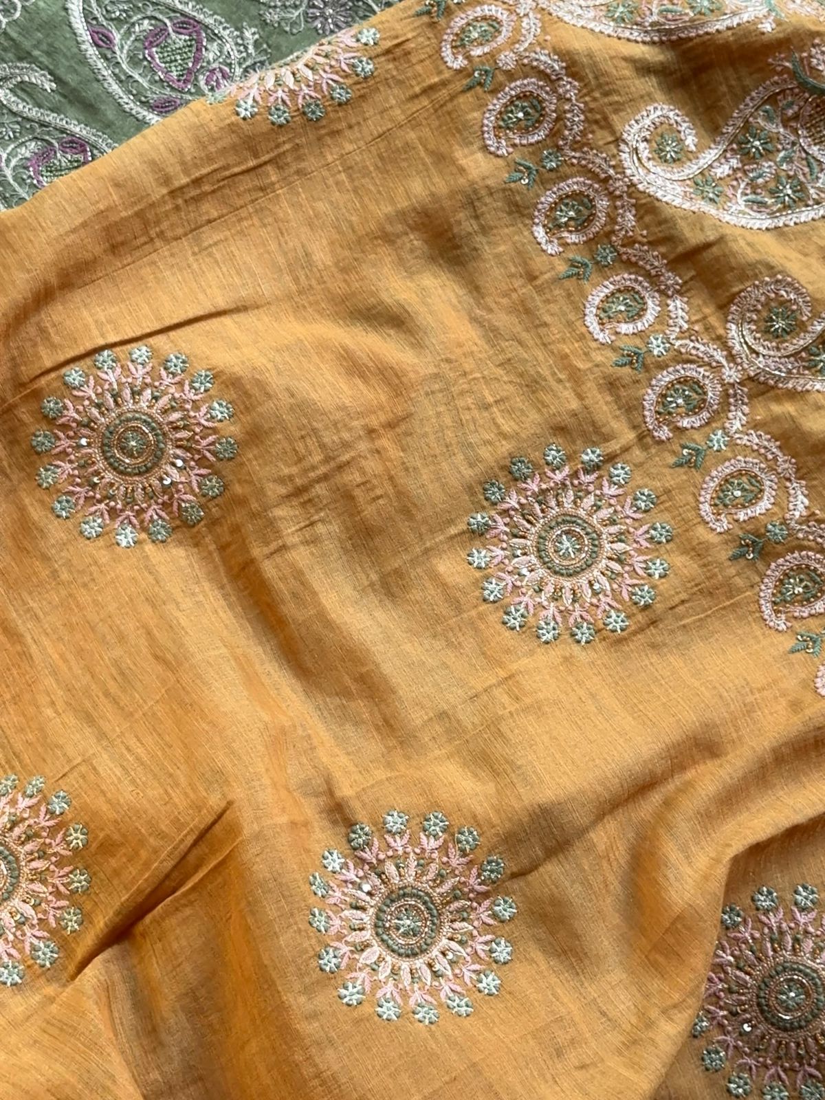 Yellow Tissue Silk Fine Chikankari Boota Dupatta