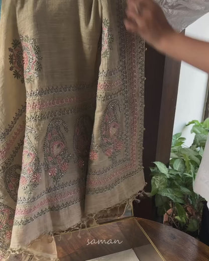 Tissue Silk Fine Chikankari Boota Dupatta