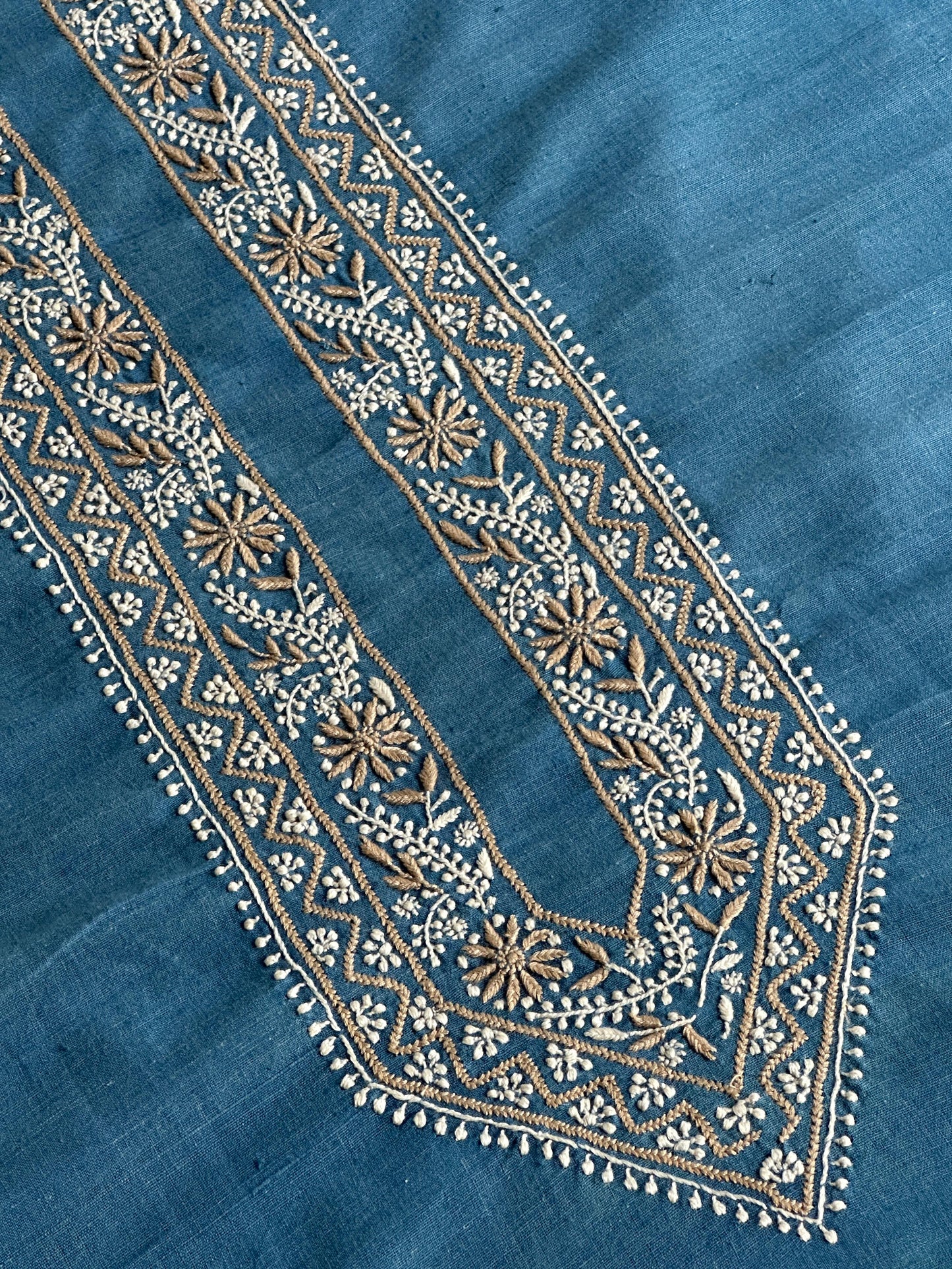 Denim Blue Malkha Handspun Khadi Kurtas Unisex Fabric