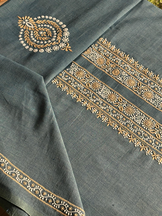 Dusk Blue Shade Malkha Handspun Khadi Kurtas Unisex Fabric