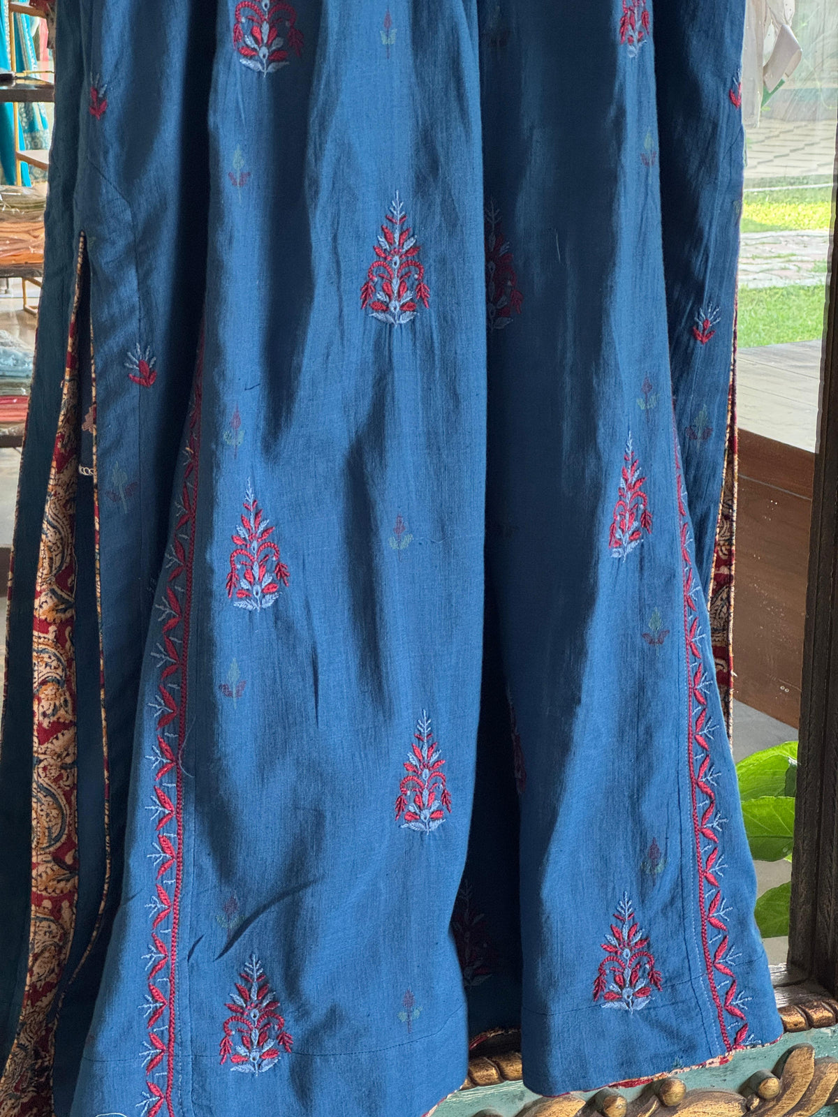 Blue Malkha Handspun Chikankari Tunic