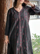 Black Handspun Malkha Chikankari Panel Tunic