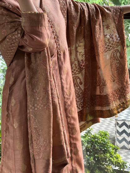 Heirloom Chikankari
Dupatta Dagla | Terracotta Pink