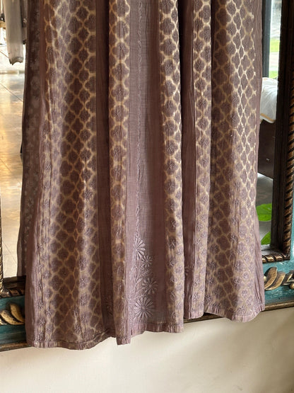 Brown Shade Zari Chanderi Chikankari Ready to Wear Tunics