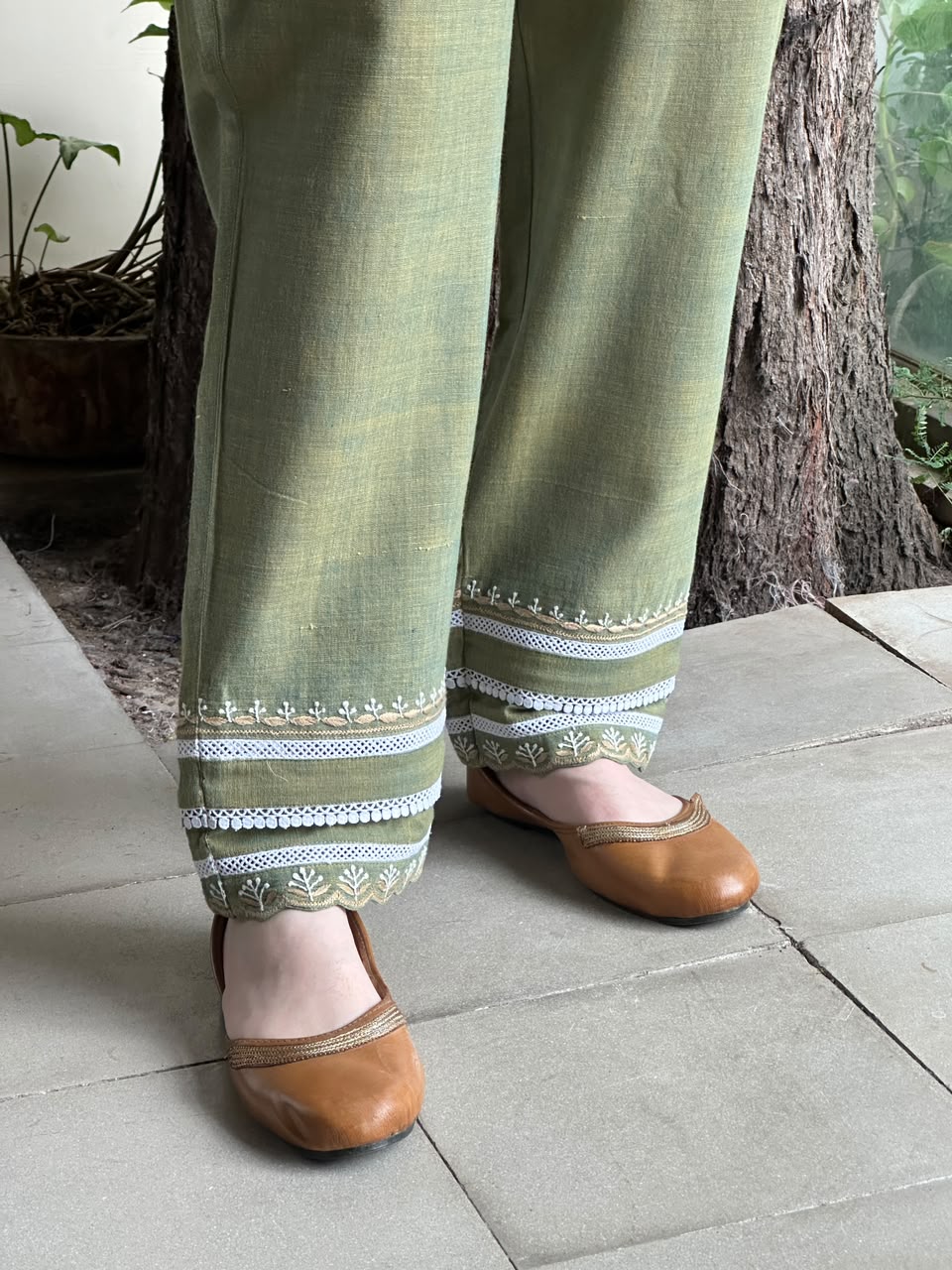 Green Malkha Cotton Chikankari Co-ord Set