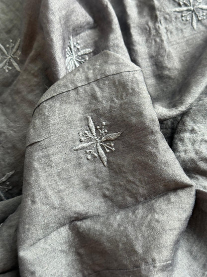 Grey Moonga Silk Chikankari Men’s Kurta Fabrics