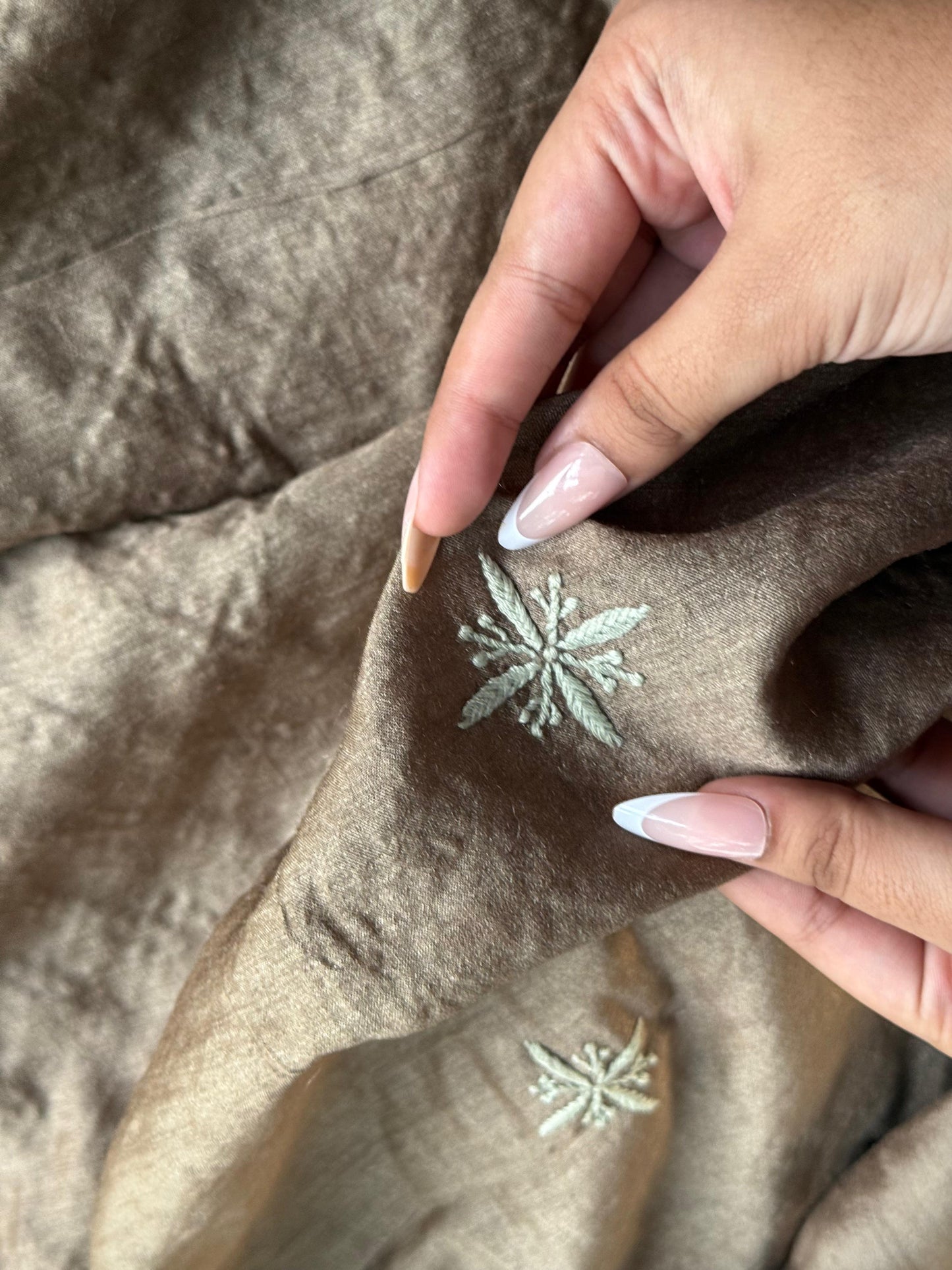 Beige Moonga Silk Chikankari Men’s Kurta Fabrics