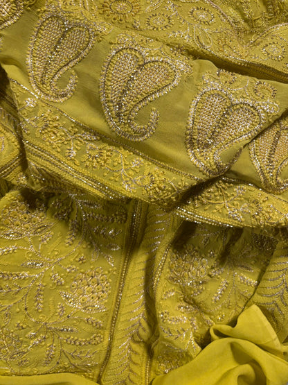 Neon Superfine Pure Georgette Chikankari Kurta Set