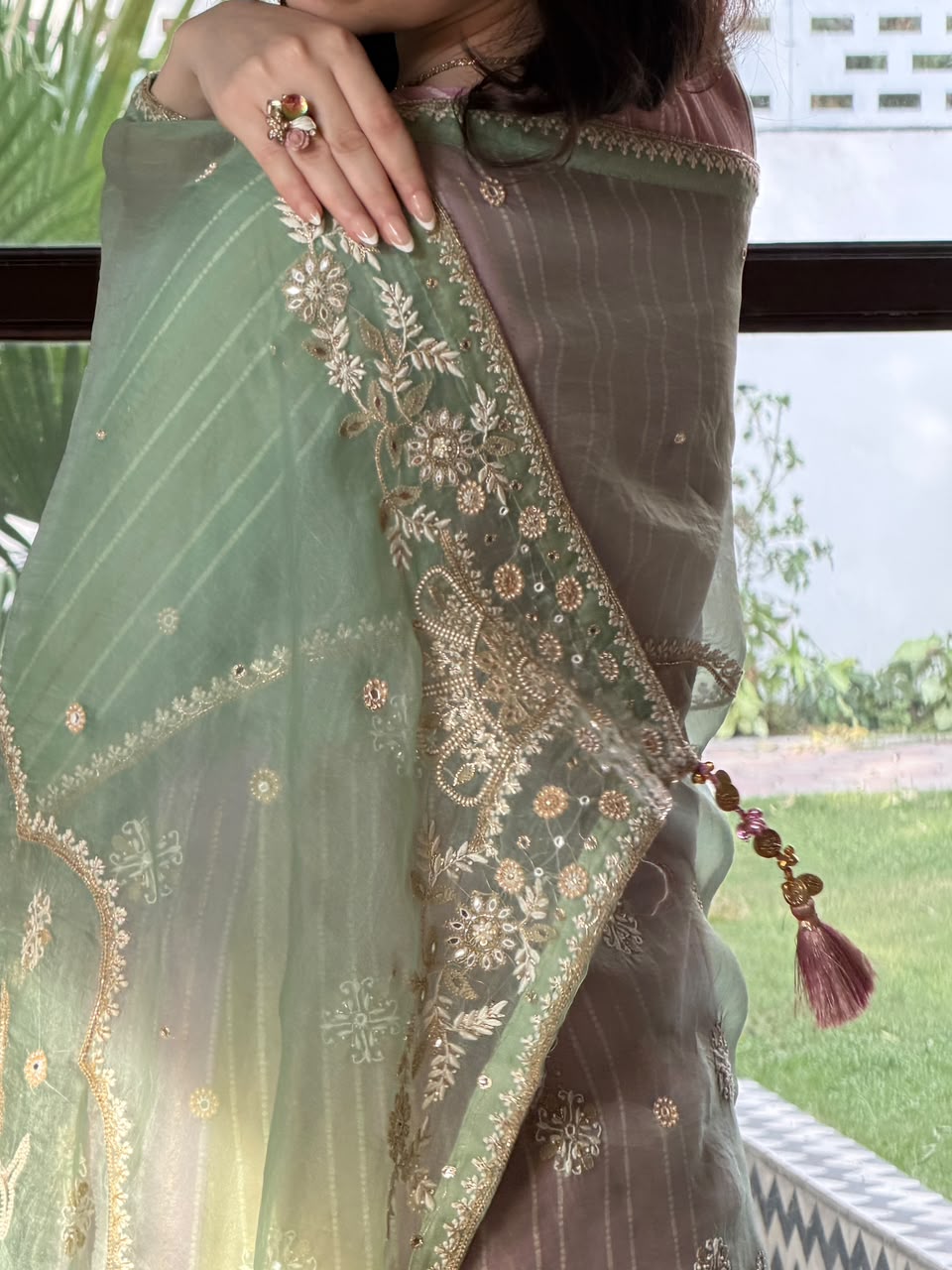 Multi Shade Kalidar Handloom Chikankari Farshi Sets