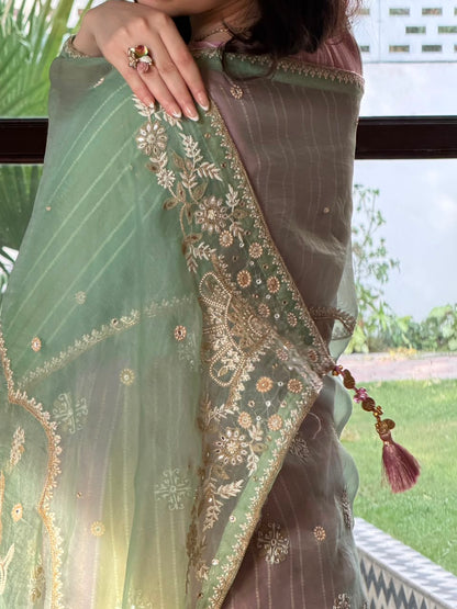 Multi Shade Kalidar Handloom Chikankari Farshi Sets