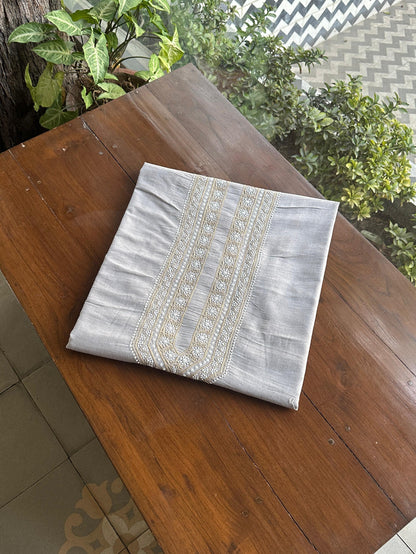 Grey Malkha Handspun Khadi Kurtas Unisex Fabric