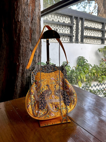 Mango Yellow | Vintage Ari Mukaish Sling Bags