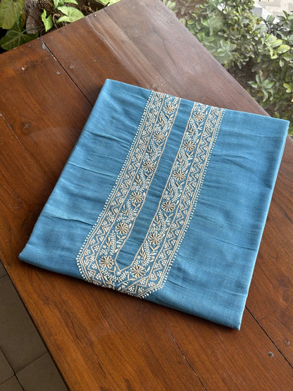 Denim Blue Malkha Handspun Khadi Kurtas Unisex Fabric