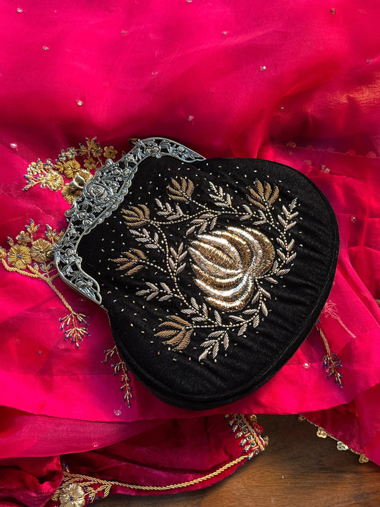 Velvet Ari Mukaish Zardosi Sling Bag