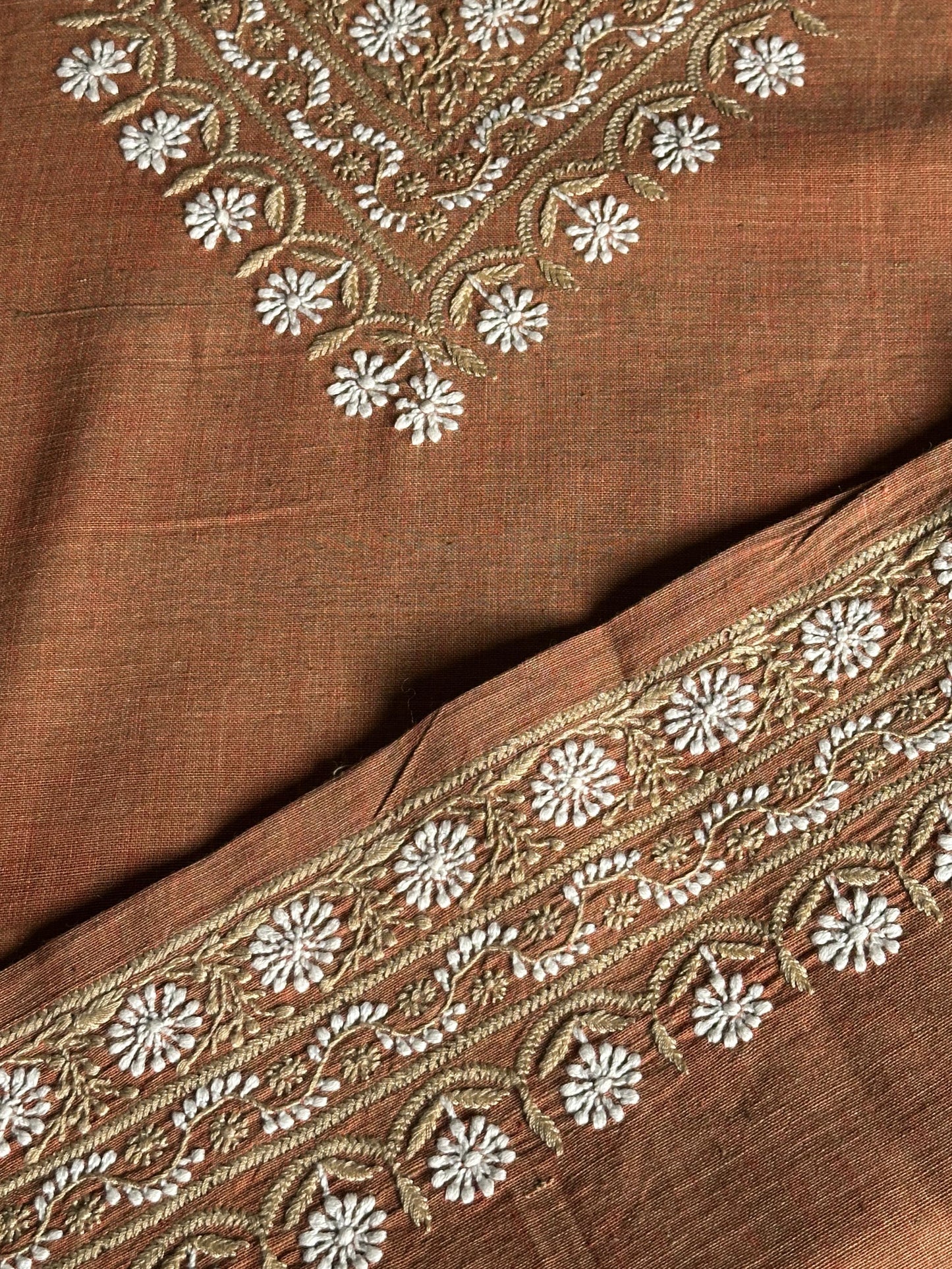 Rust Malkha Handspun Khadi Kurtas Unisex Fabric