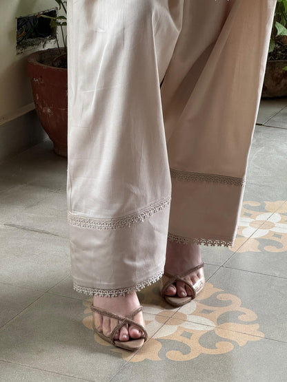 Nude Beige Shade Mul Chanderi Chikankari Farshi Sets