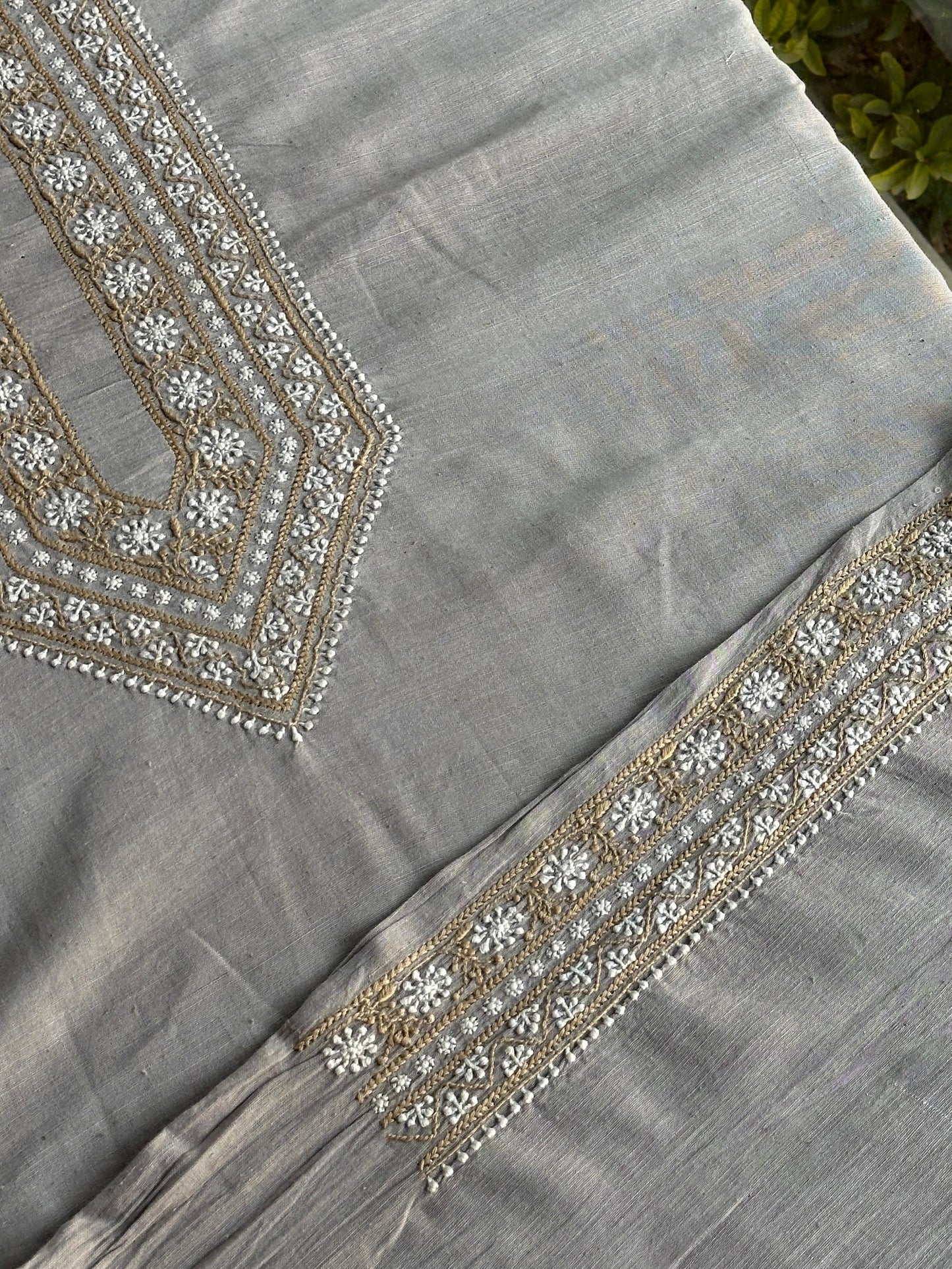 Grey Malkha Handspun Khadi Kurtas Unisex Fabric