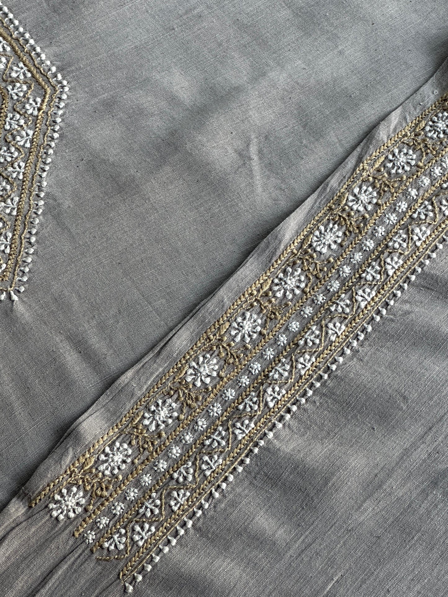 Grey Malkha Handspun Khadi Kurtas Unisex Fabric