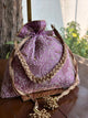 Lavender Raw Silk Chikankari Polti Bags