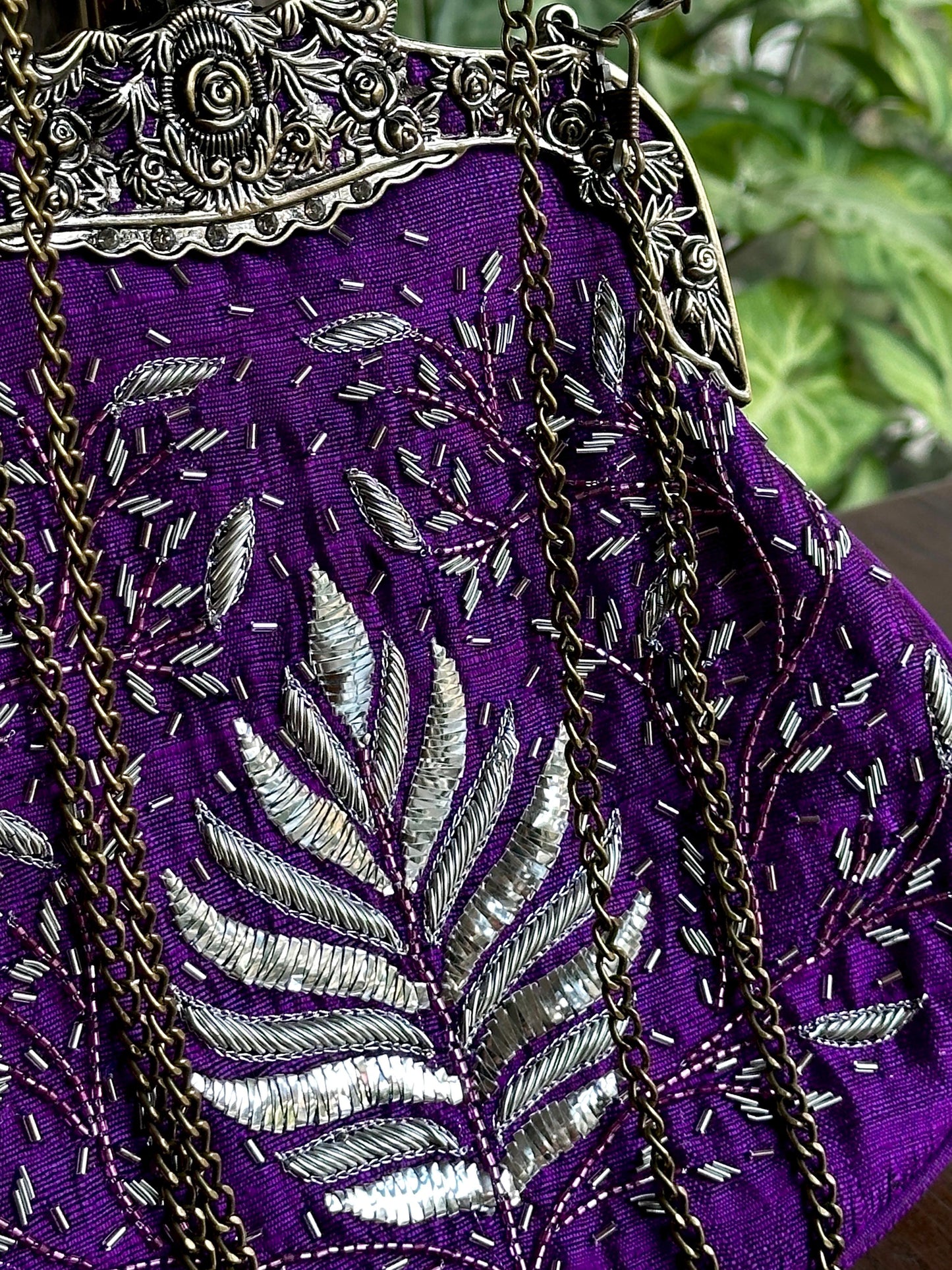 Purple Shade | Vintage Ari Mukaish Sling Bags