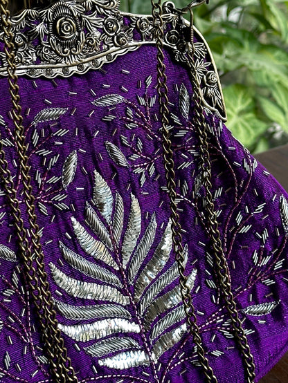 Purple Shade | Vintage Ari Mukaish Sling Bags