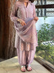 Lavender Chiffon Afghani Shalwar Chikankari Coord Set - Fine Chikankari Work