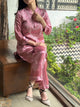 Deep Blush Pink Satin Shimmer Chikankari Co-Ord Set