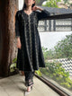 Black Handspun Malkha Chikankari Panel Tunic
