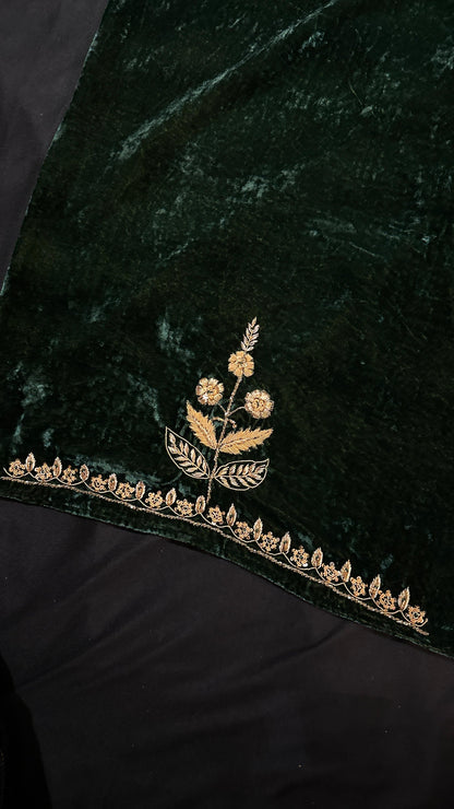 Midnight Moss Shade | Saman Velvet Ready To Wear Kurta Set