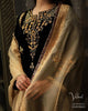 Jet Black Shade Saman Velvet Ready To Wear Kurta Set