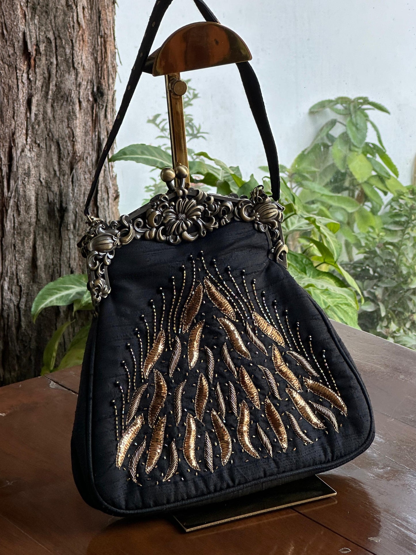 Black Shade | Vintage Ari Mukaish Sling Bags